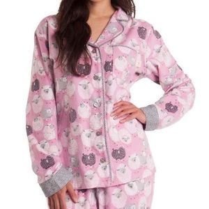 Munki Munki pink sheep button down pajama top